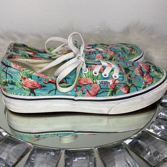 Vans Flamingo Tropical Palm Print Sneakers Kids 3 - Picture 6 of 10
